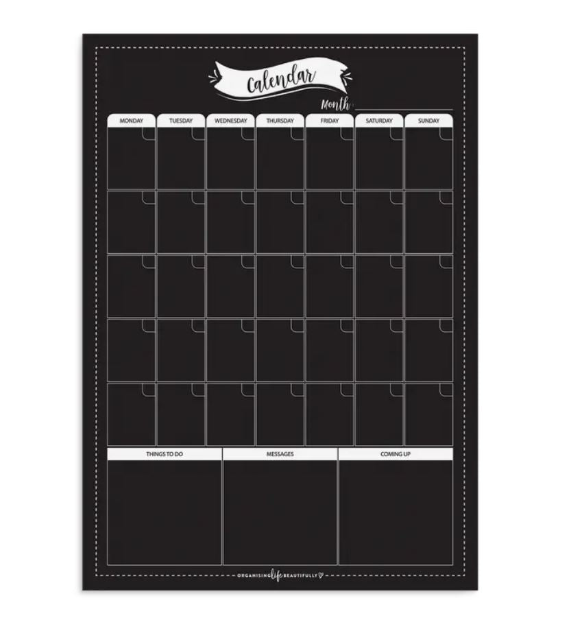 This Month - Magnet Planner Black