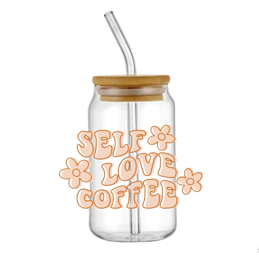 Self Love Coffee - 16oz Glass Tumbler