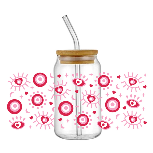 Evil Eye Pink - 16oz Glass Tumbler